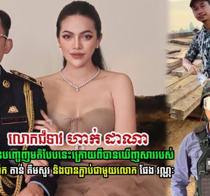 លោកជំទាវ ហាក់ ដាណា មានមតិបែបនេះ ក្រោយពីបានឃើញ សាររបស់ លោក តាន់ គឹមសួរ និងបានភ្ជាប់ជាមួយលោក ផែង វណ្ណៈ