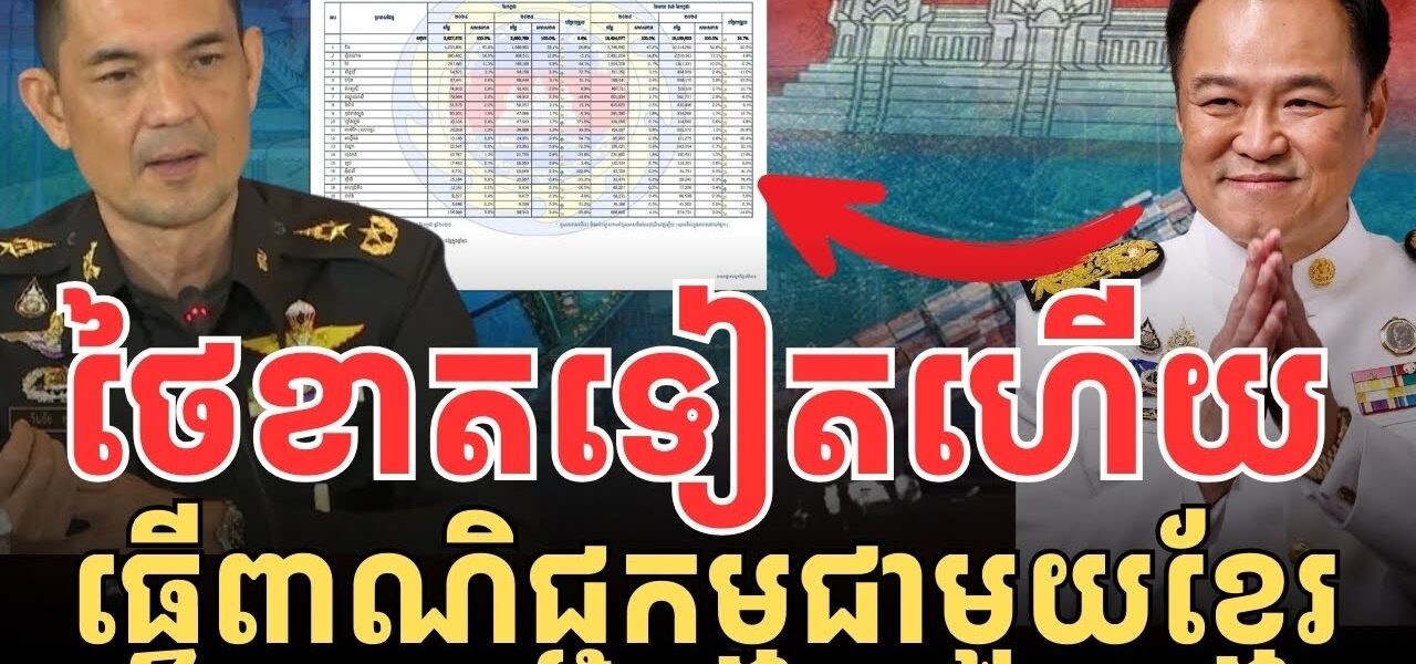 ថៃខាតទៀតហើយ ពាណិជ្ជកម្មជាមួយខ្មែរ..